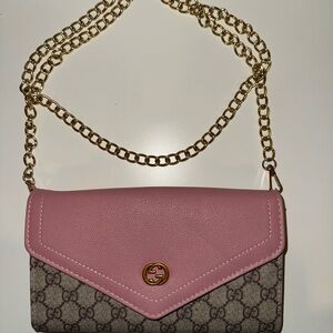 Gucci Pink and Brown Crossbody Bag